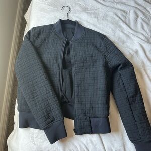Lululemon Black Quilted Bomber Jacket reversible!